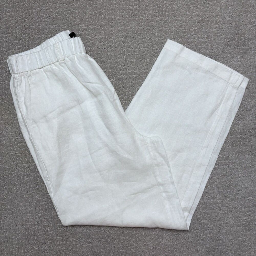 Quince 100% European Linen Ankle Pants White Coastal Minimalist Old Money Resort